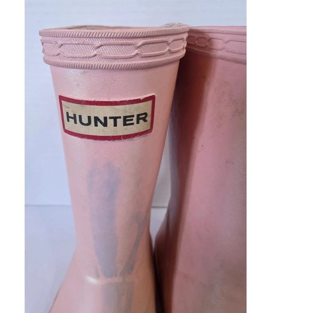 Hunter Kids First Classic Nebula Rain Boots Pink Iridescent US 8 UK 9 CALLOUT